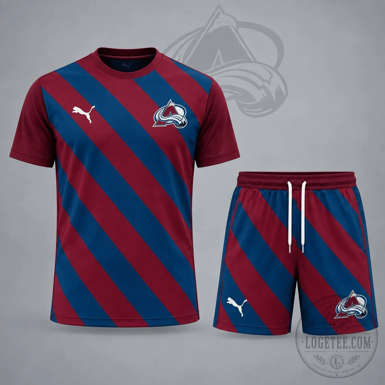 Colorado Avalanche NHL Diagonal Velocity Stripe Hockey Jersey and Shorts Set
