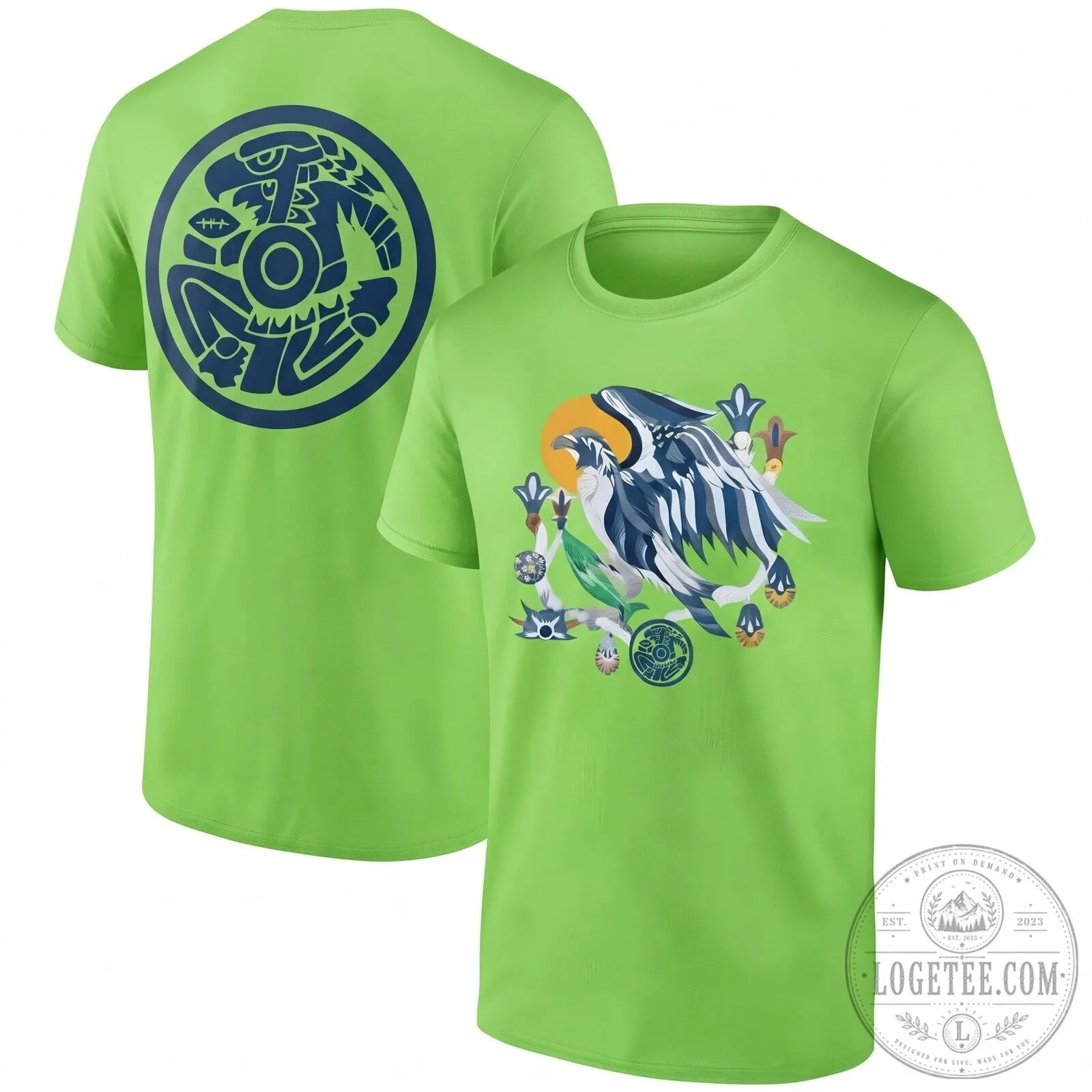 Seattle Seahawks Native Heritage Inspired Black T-Shirt 12 Seattle Seahawks Native Heritage Inspired Black T-Shirt