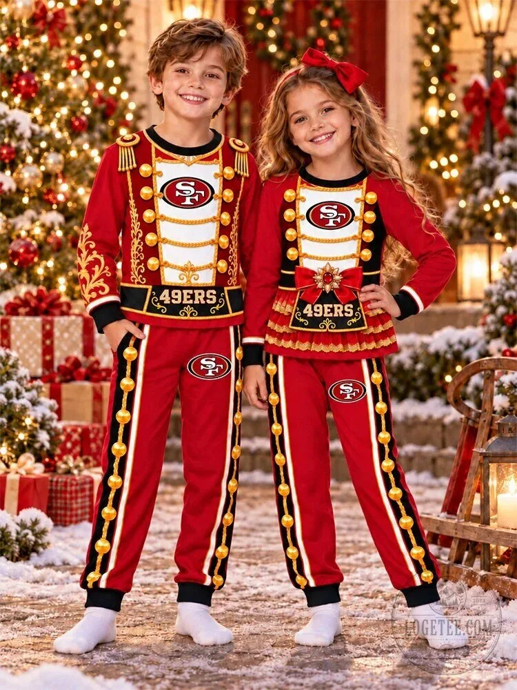 San Francisco 49ers Christmas Nutcracker Kids Pajamas Set