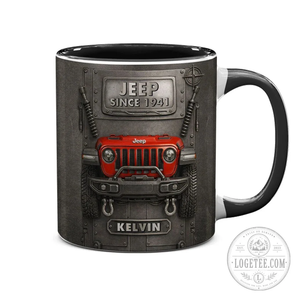 Personalized Jeep Since 1941 Red Grille Accent Coffee Mug 1 Personalized Jeep Since 1941 Red Grille Accent Coffee Mug