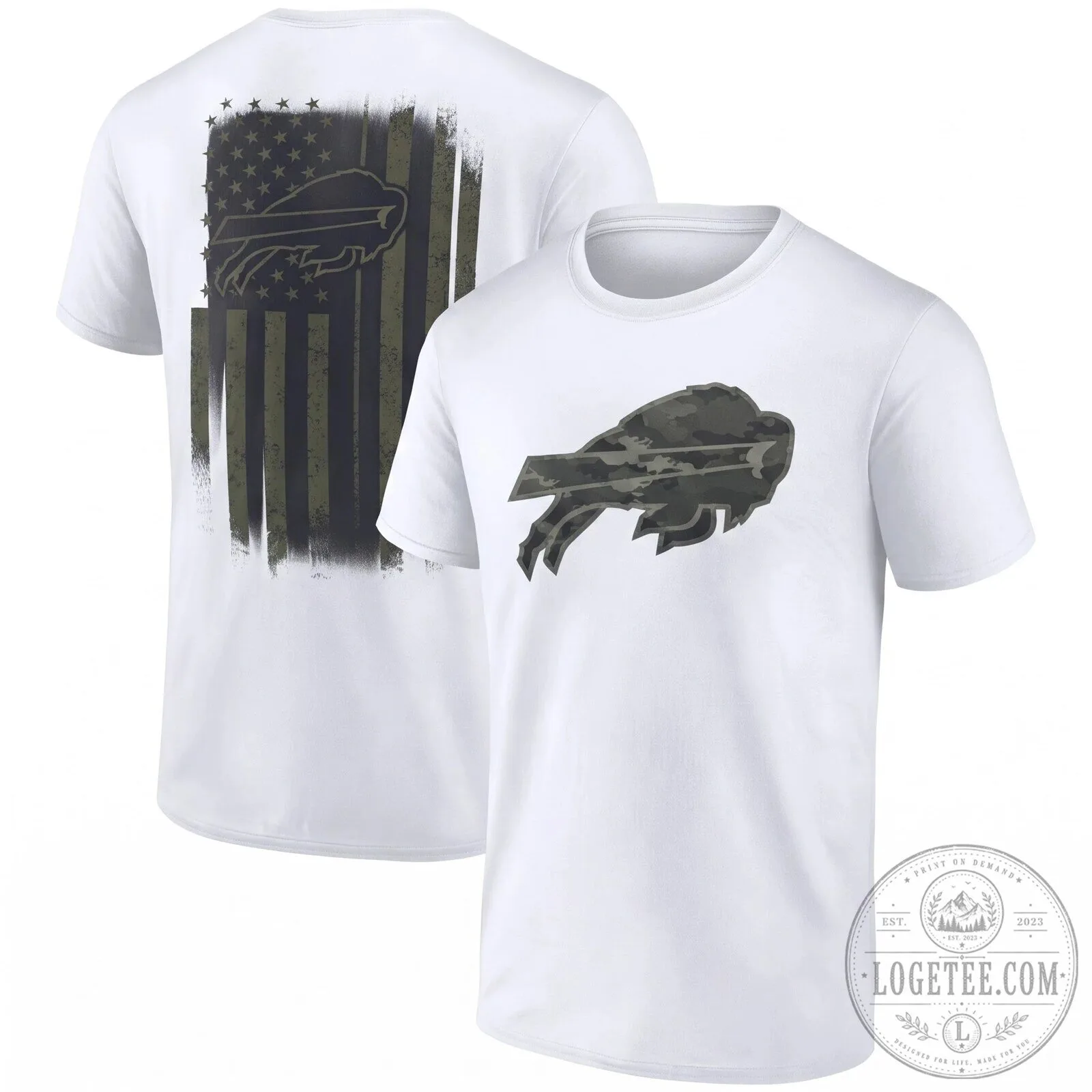 Buffalo Bills Salute To Service American Flag Camouflage Military Green T-Shirt 15 Buffalo Bills Salute To Service American Flag Camouflage Military Green T-Shirt