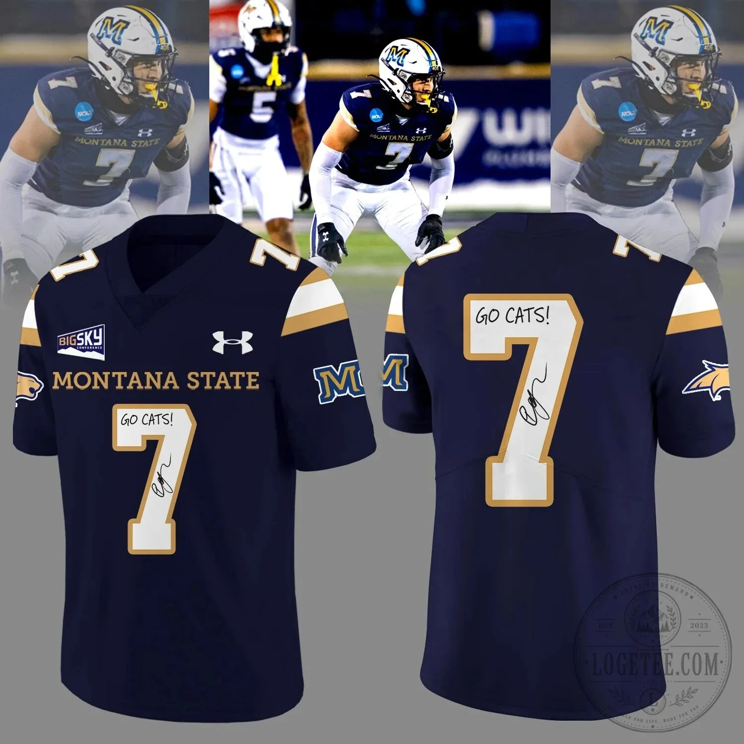 Montana State Bobcats Ty Okada Signed Go Cats Limited Edition Football Jersey