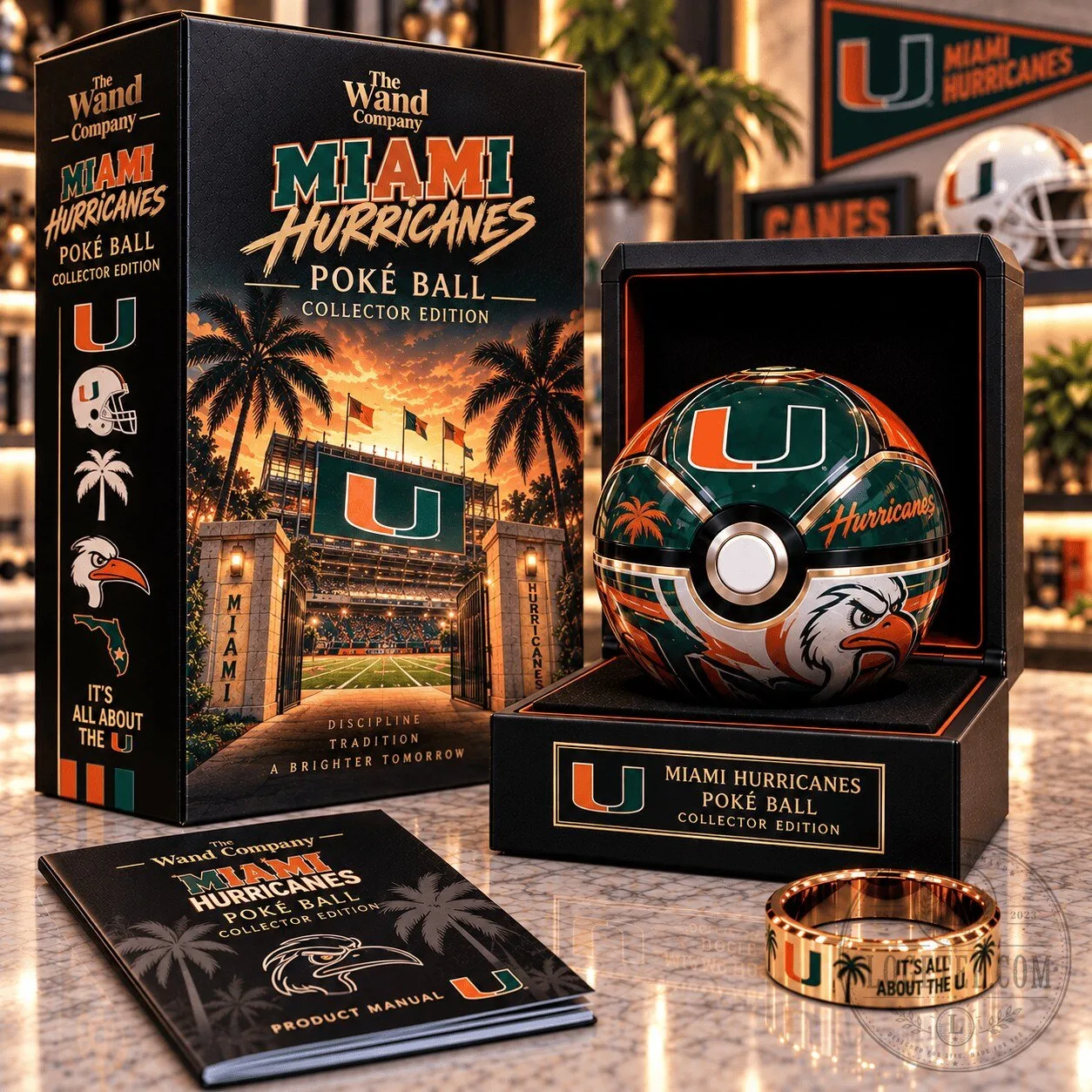 Miami Hurricanes Pokeball Collector Edition Figurine