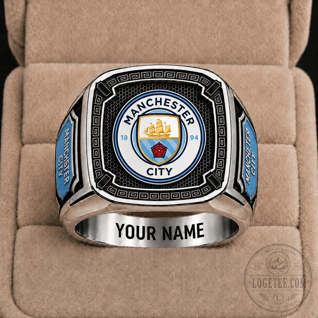 Manchester City Football Club Personalized Custom Engraved Ring for Men 5 Manchester City Football Club Personalized Custom Engraved Ring for Men