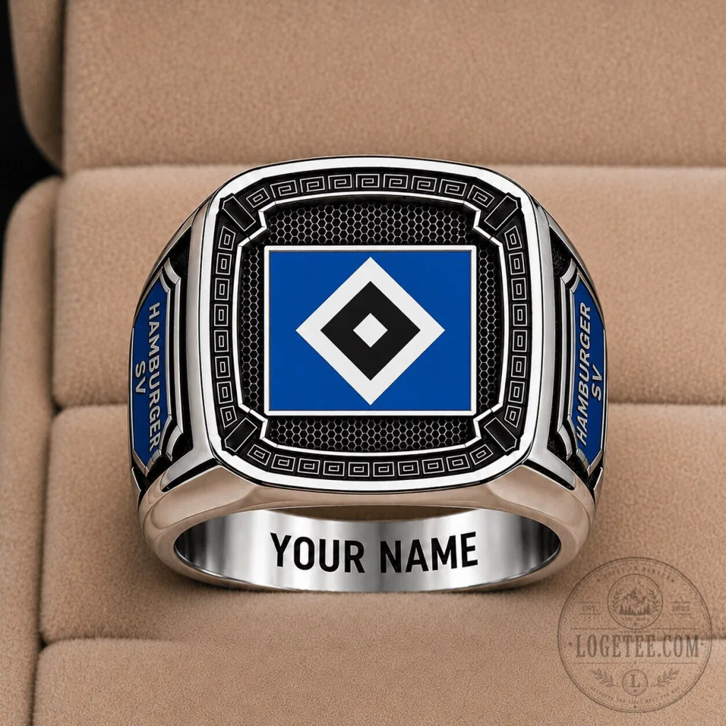 Hamburger SV Bundesliga Football Club Ring Custom Name Engraved Hamburger SV Bundesliga Football Club Ring Custom Name Engraved
