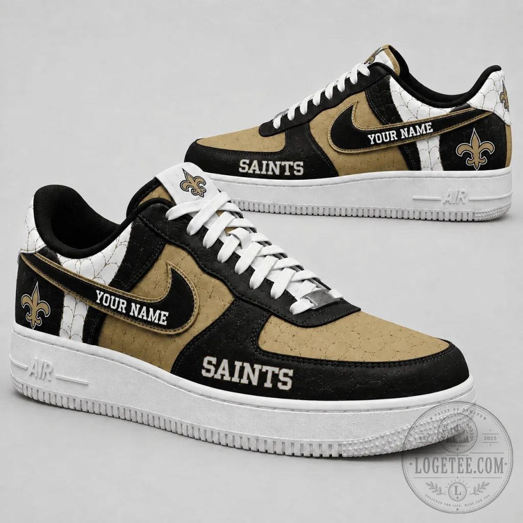 Custom Low Top Air Force Sneakers for New Orleans Saints Fans Custom Low Top Air Force Sneakers for New Orleans Saints Fans