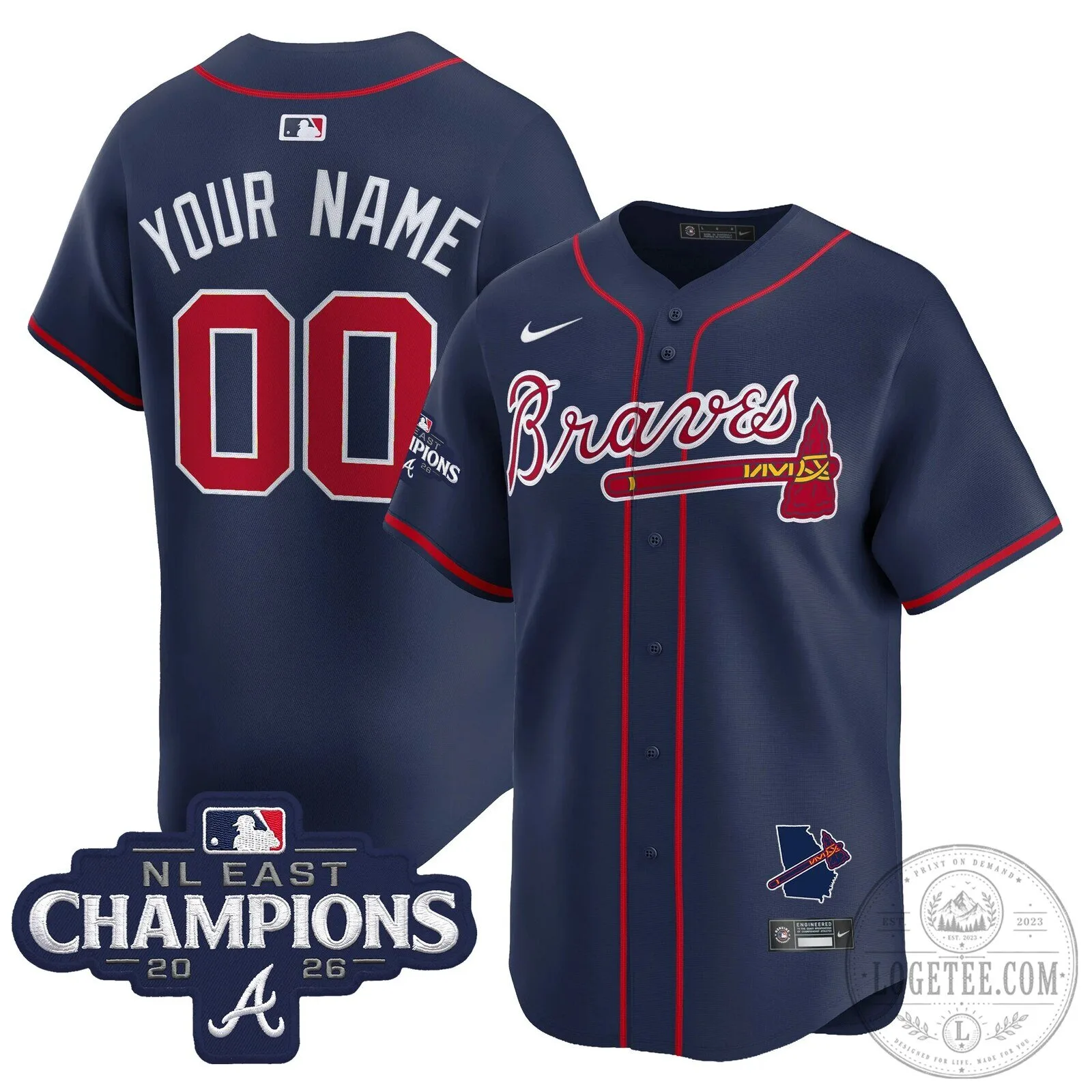 Atlanta Braves National League East Division Champions 2026 Baseball Jersey