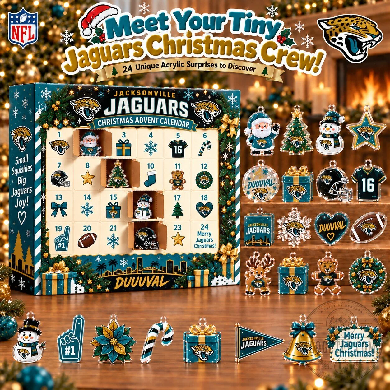 Jacksonville Jaguars NFL Christmas Advent Calendar Blind Box Gift