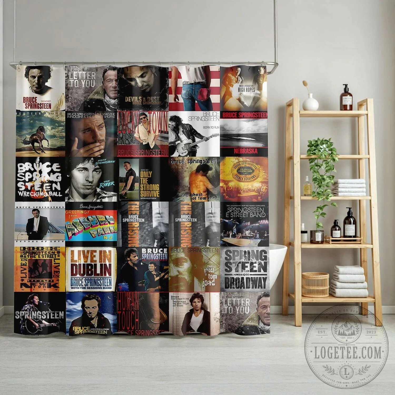 Bruce Springsteen Vintage Album Collage Shower Curtain Classic Rock Bathroom Decor 3 Bruce Springsteen Vintage Album Collage Shower Curtain Classic Rock Bathroom Decor