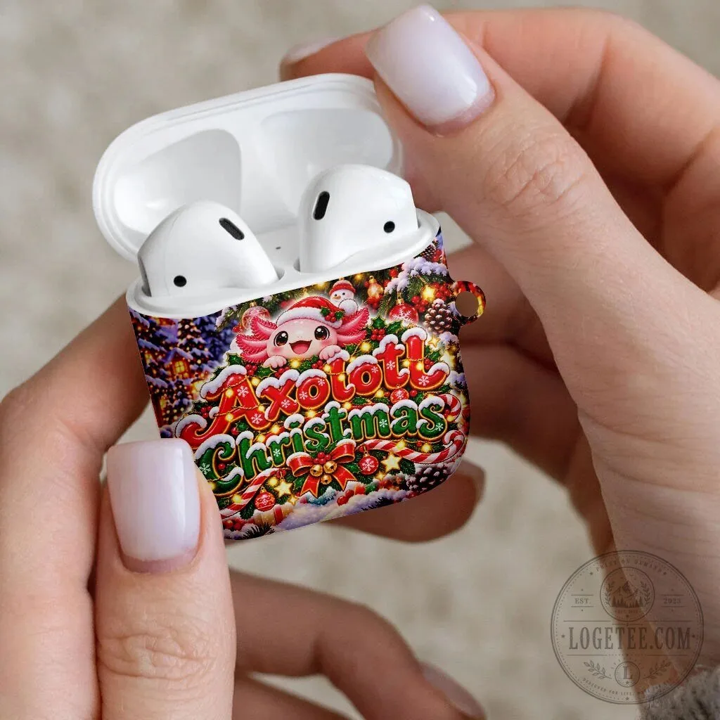 Axolotl Christmas Winter Wonderland AirPods Case with Snowflakes 12 Axolotl Christmas Winter Wonderland AirPods Case with Snowflakes