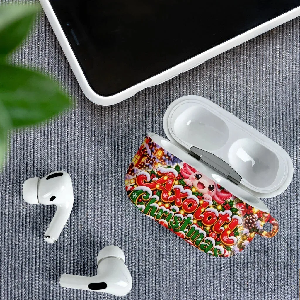 Axolotl Christmas Winter Wonderland AirPods Case with Snowflakes 13 Axolotl Christmas Winter Wonderland AirPods Case with Snowflakes