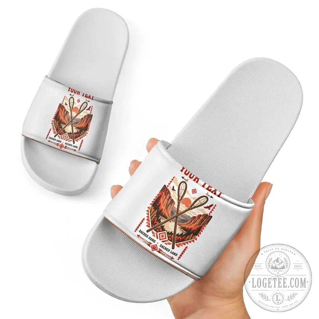 Chahta Yakni Stickball Heritage Native American Tribal Landscape Slide Sandals 13 Chahta Yakni Stickball Heritage Native American Tribal Landscape Slide Sandals