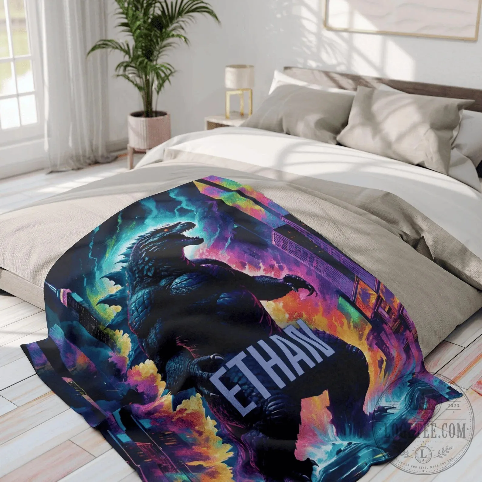 Personalized Godzilla Electric City Blanket