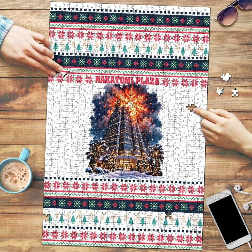 Nakatomi Plaza Christmas Explosion Holiday Jigsaw Puzzle