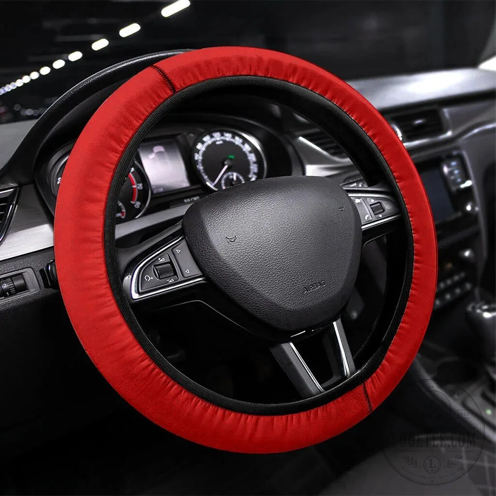 Red Steering Wheel Cover Car Accessory For Vehicle Interior Decoration