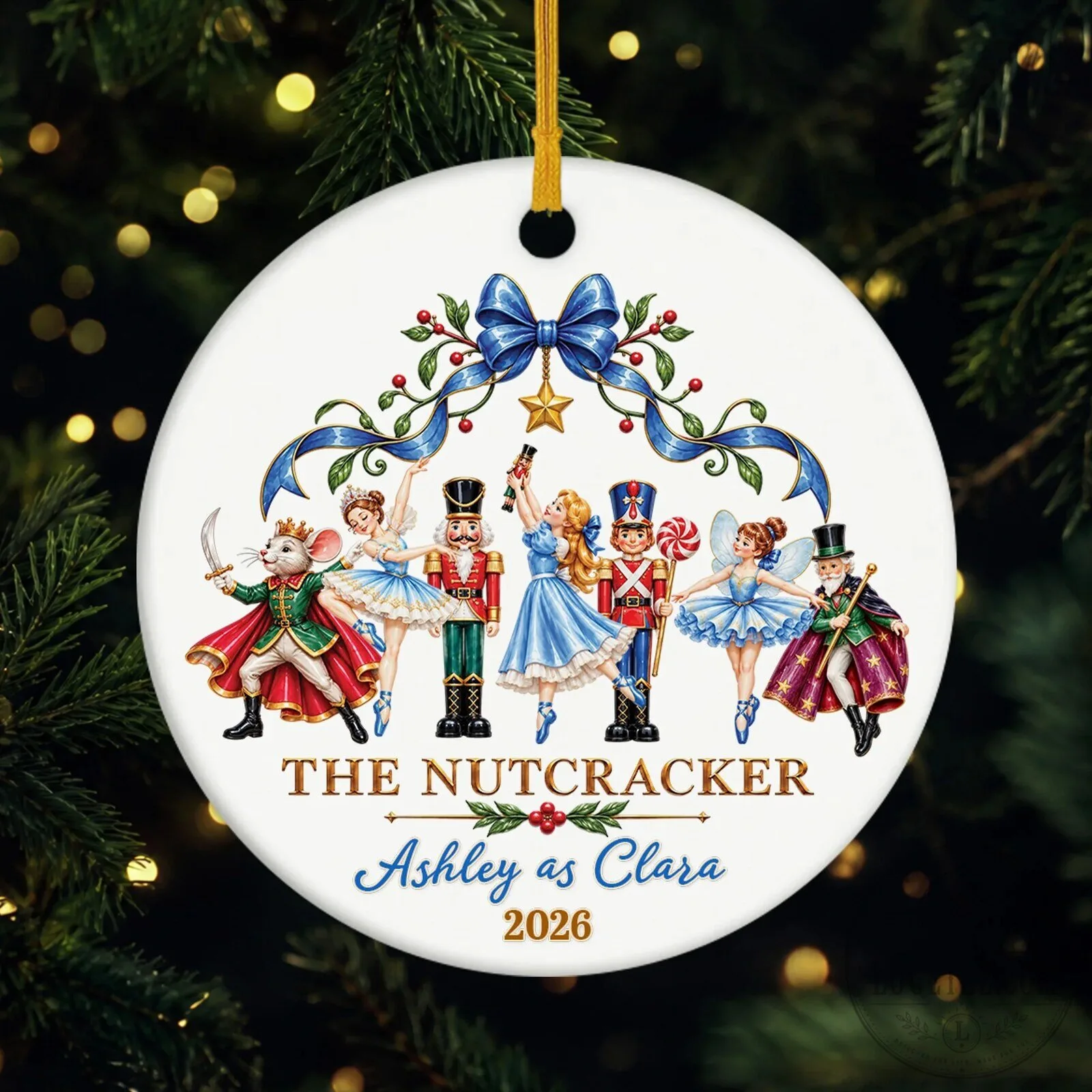 The Nutcracker Ballet Dancers Personalized Christmas Tree Ornament