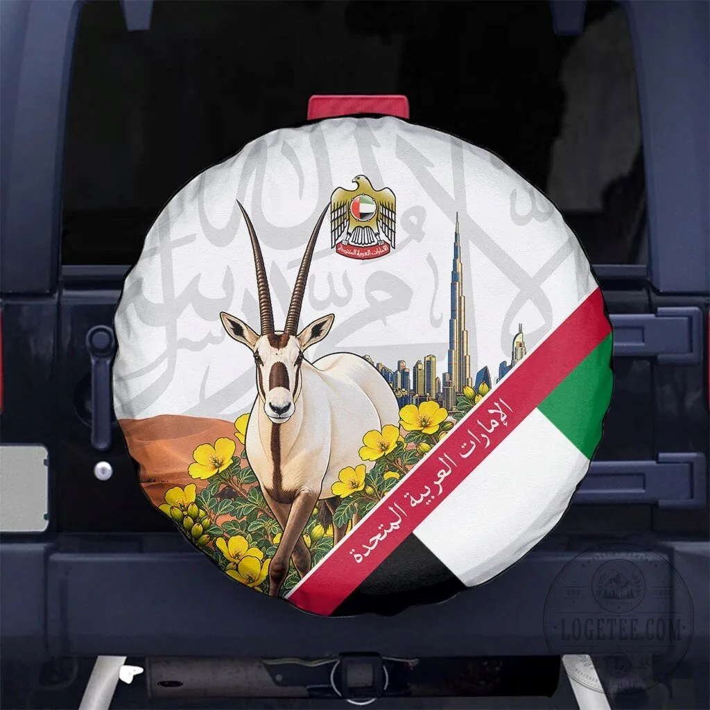 United Arab Emirates National Day Arabian Oryx Spare Tire Cover