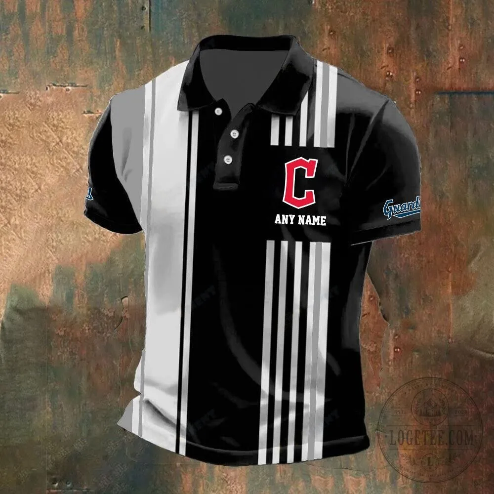 Cleveland Guardians Personalized Black and White Striped Polo Shirt 14 Cleveland Guardians Personalized Black and White Striped Polo Shirt