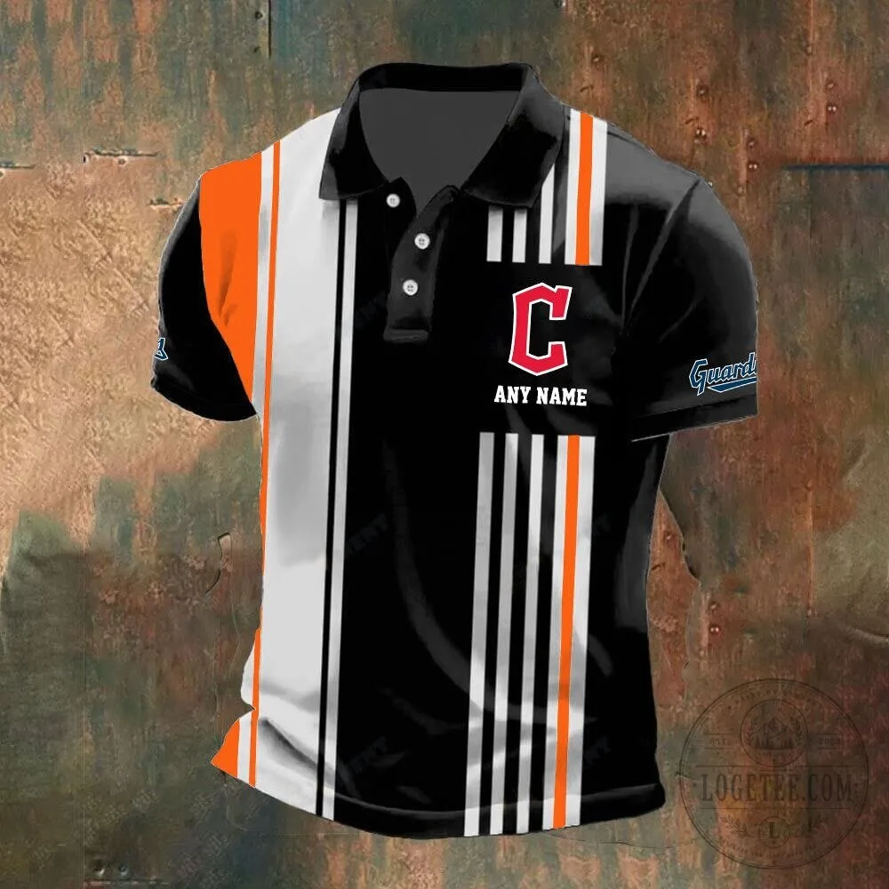 Cleveland Guardians Personalized Black and White Striped Polo Shirt 15 Cleveland Guardians Personalized Black and White Striped Polo Shirt