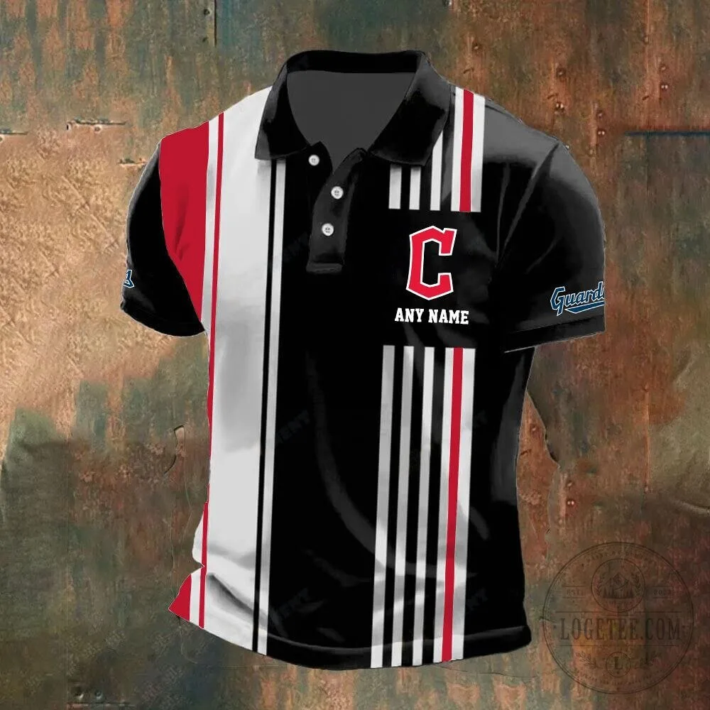 Cleveland Guardians Personalized Black and White Striped Polo Shirt 16 Cleveland Guardians Personalized Black and White Striped Polo Shirt