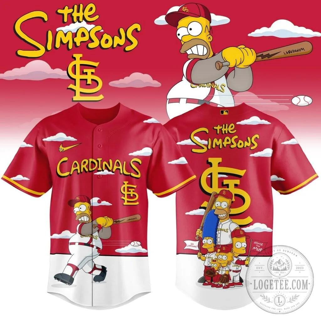 Homer Simpson Baseball Jersey by The Simpsons for St. Louis Cardinals Fans
