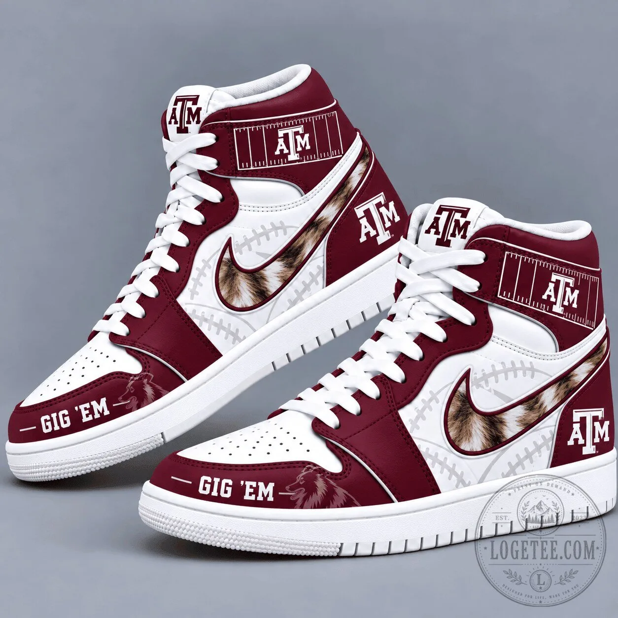 Texas A&M Aggies Team Spirit High Top Sneakers Custom Air Jordan Shoes 2 Texas A&M Aggies Team Spirit High Top Sneakers Custom Air Jordan Shoes