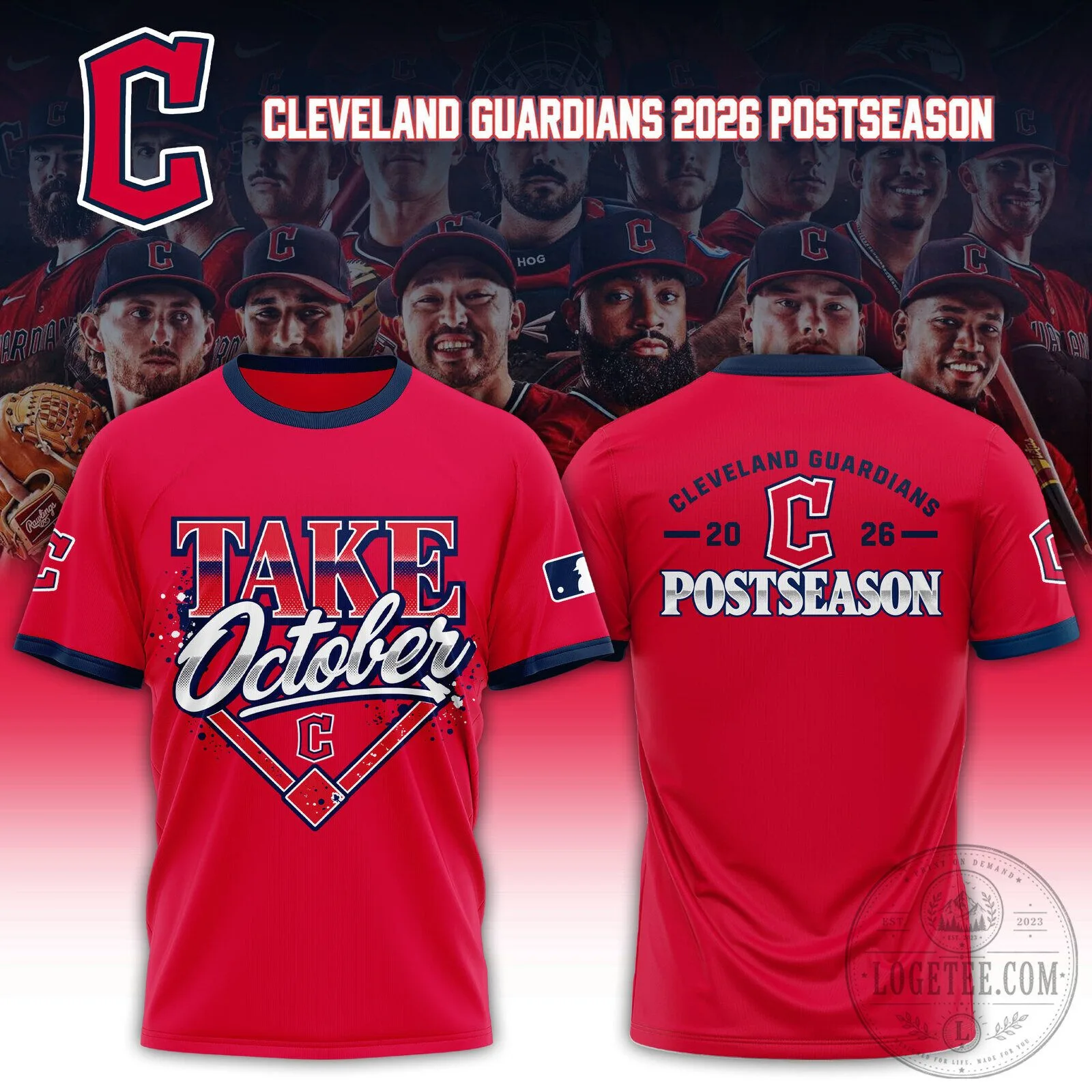 Cleveland Guardians 2026 Postseason Take October Red Baseball Jersey