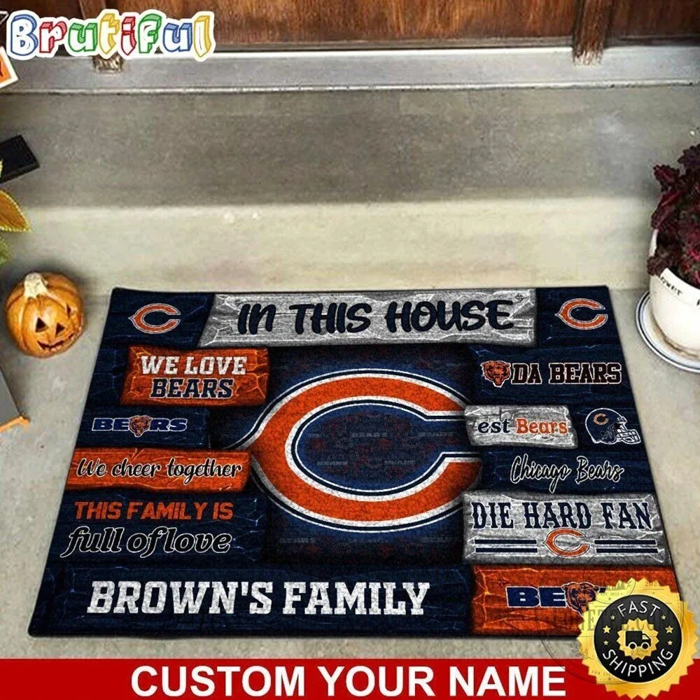 Chicago Bears Football Team Fan Slogan Welcome Home Doormat