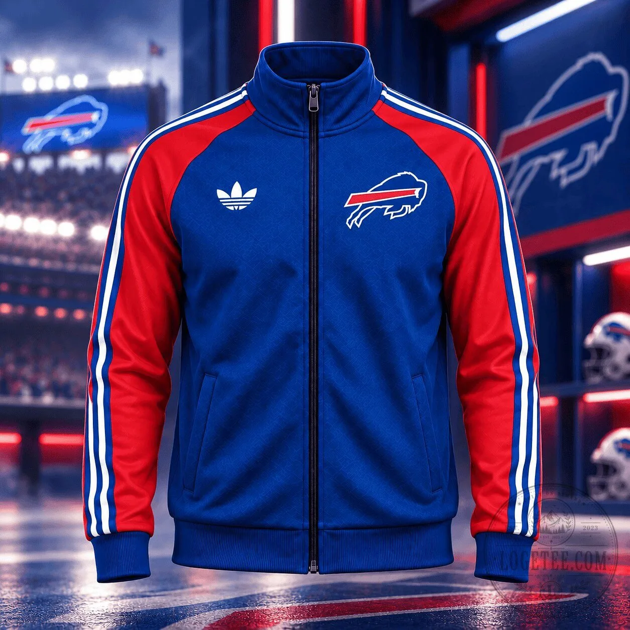 Buffalo Bills Adidas Vintage Stripe Full-Zip Jacket 2 Buffalo Bills Adidas Vintage Stripe Full-Zip Jacket