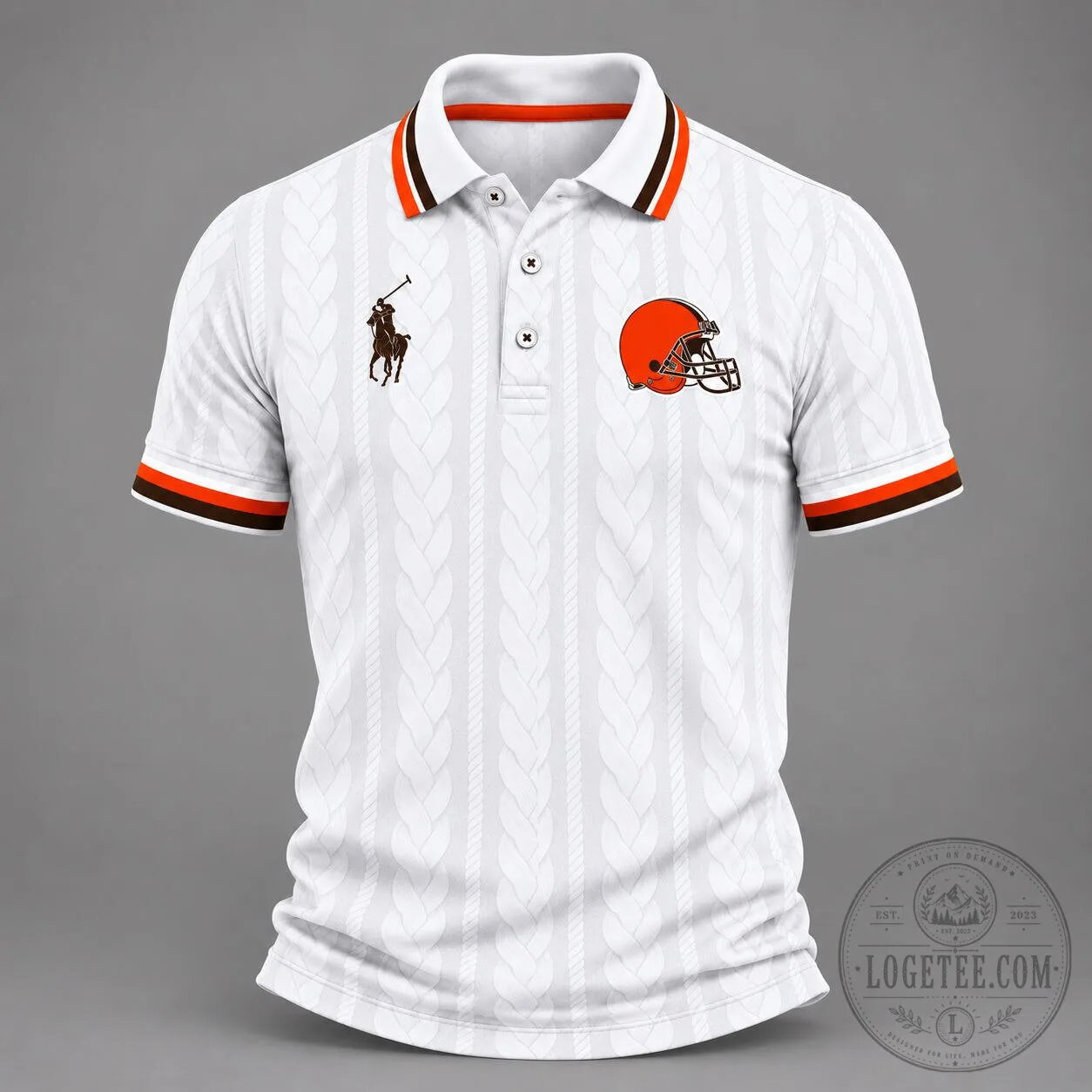 Cleveland Browns NFL Football Team White Polo Shirt
