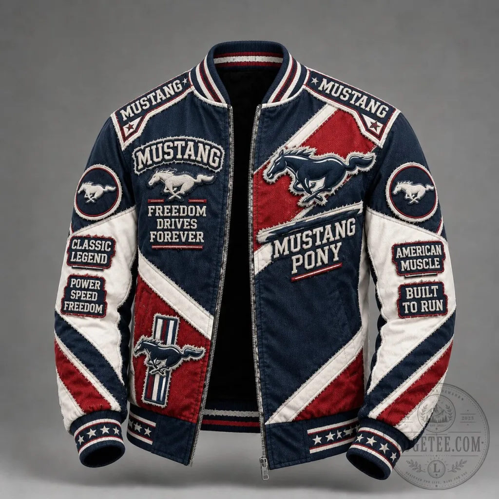 Ford Mustang Classic Legend American Muscle Bomber Jacket Ford Mustang Classic Legend American Muscle Bomber Jacket