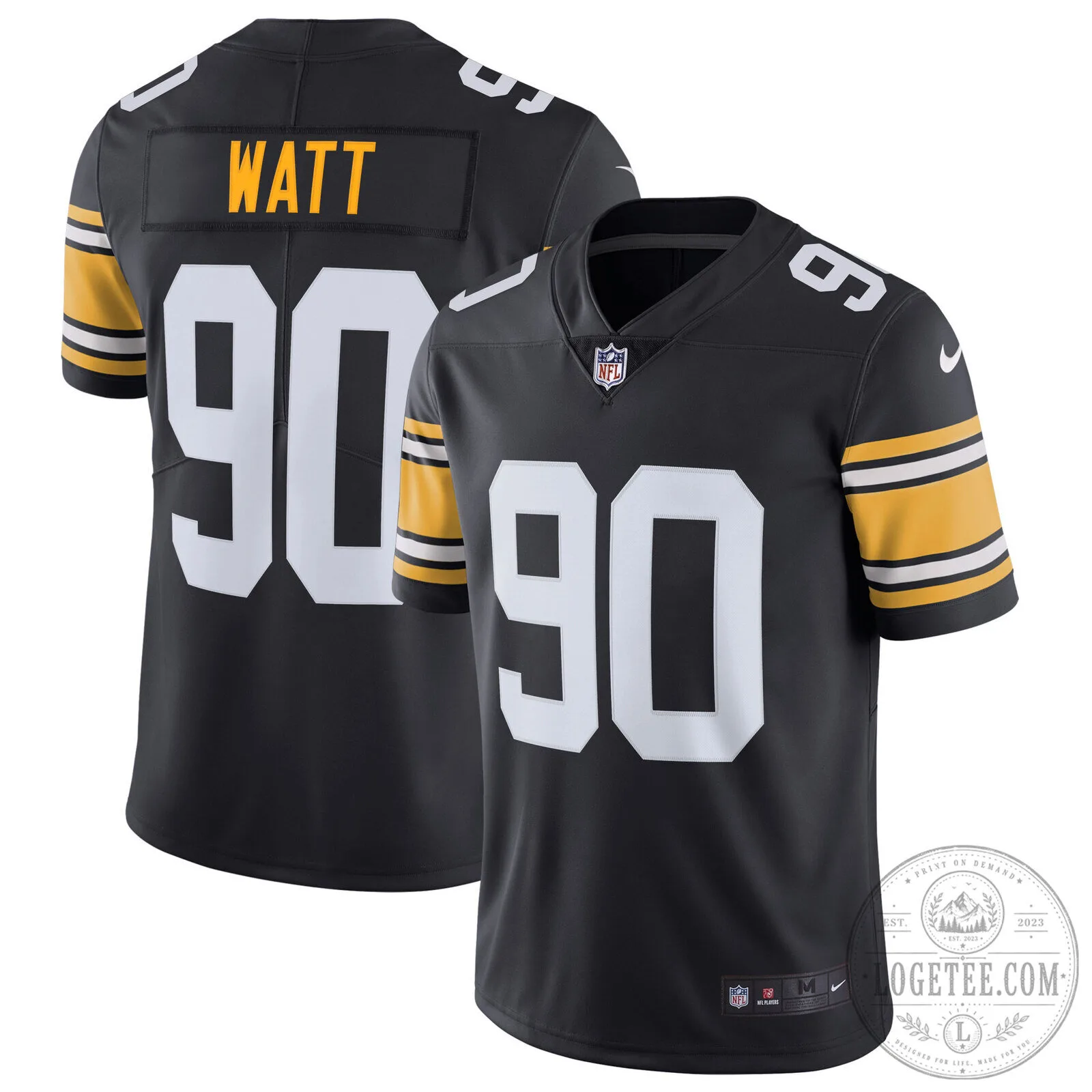Pittsburgh Steelers TJ Watt Black Alternate Game Football Jersey