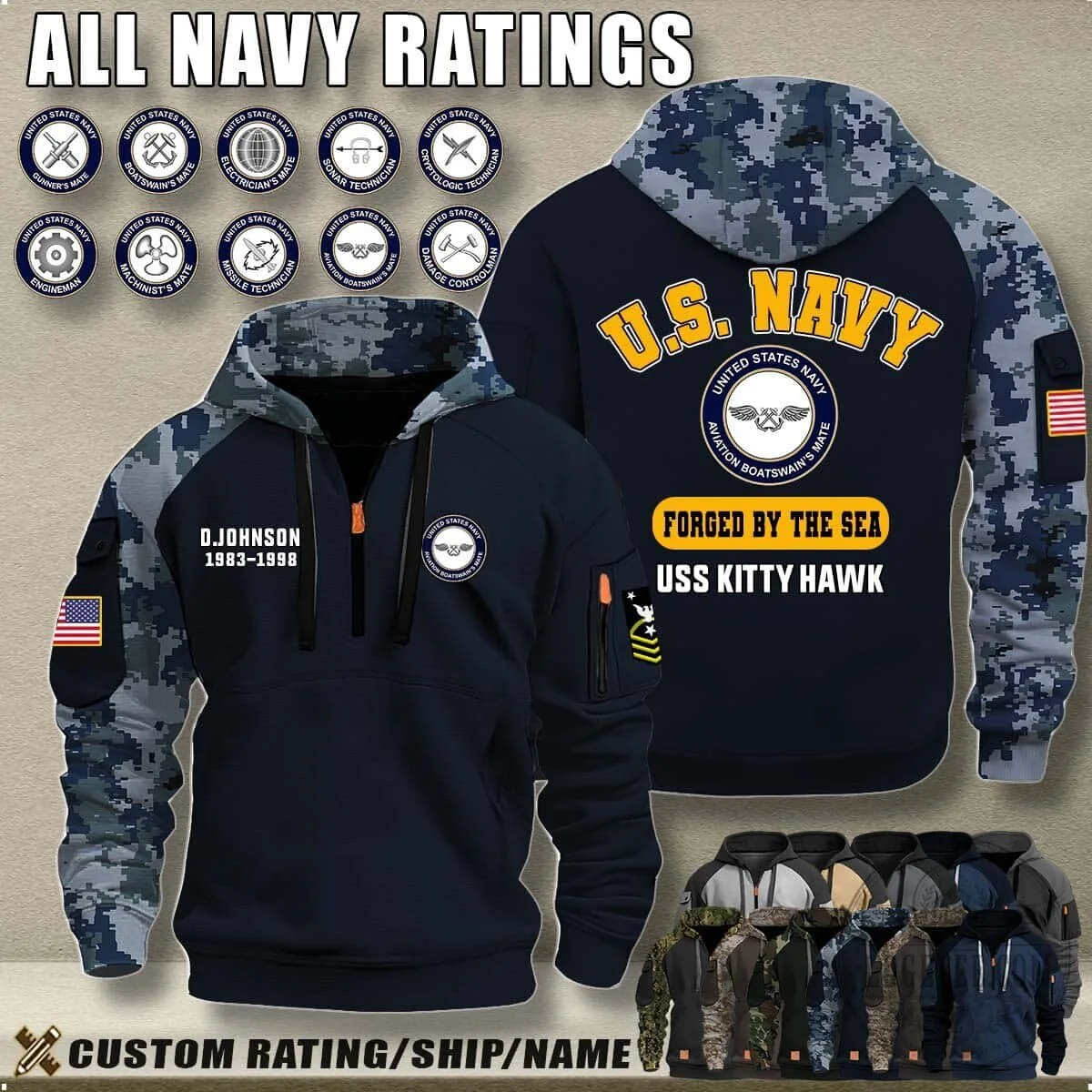 United States Navy Forged By The Sea USS Kitty Hawk Camouflage Hoodie 12 United States Navy Forged By The Sea USS Kitty Hawk Camouflage Hoodie