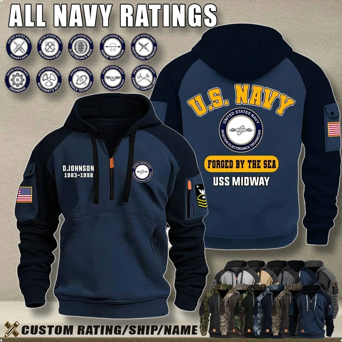 United States Navy Forged By The Sea USS Kitty Hawk Camouflage Hoodie 14 United States Navy Forged By The Sea USS Kitty Hawk Camouflage Hoodie