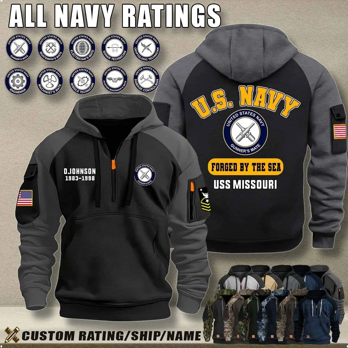 United States Navy Forged By The Sea USS Kitty Hawk Camouflage Hoodie 15 United States Navy Forged By The Sea USS Kitty Hawk Camouflage Hoodie