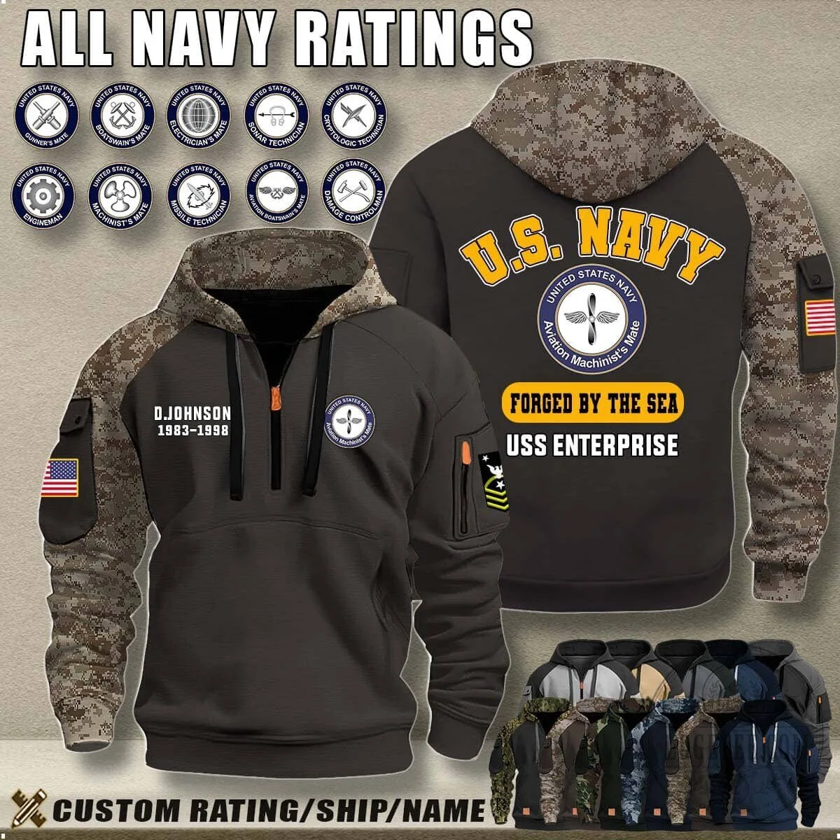 United States Navy Forged By The Sea USS Kitty Hawk Camouflage Hoodie 16 United States Navy Forged By The Sea USS Kitty Hawk Camouflage Hoodie