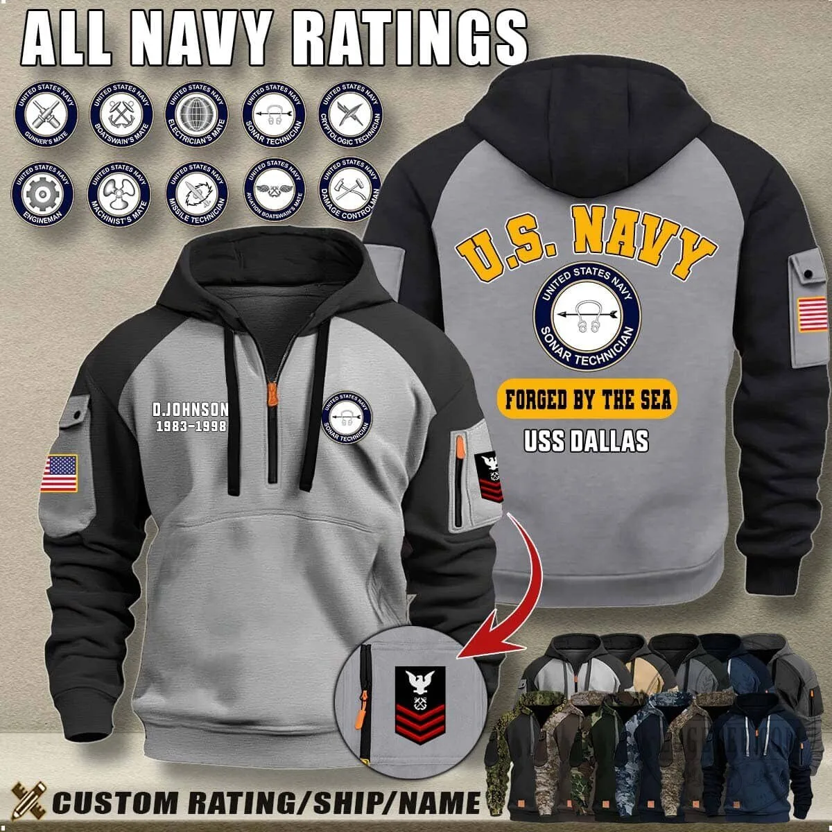 United States Navy Forged By The Sea USS Kitty Hawk Camouflage Hoodie 18 United States Navy Forged By The Sea USS Kitty Hawk Camouflage Hoodie