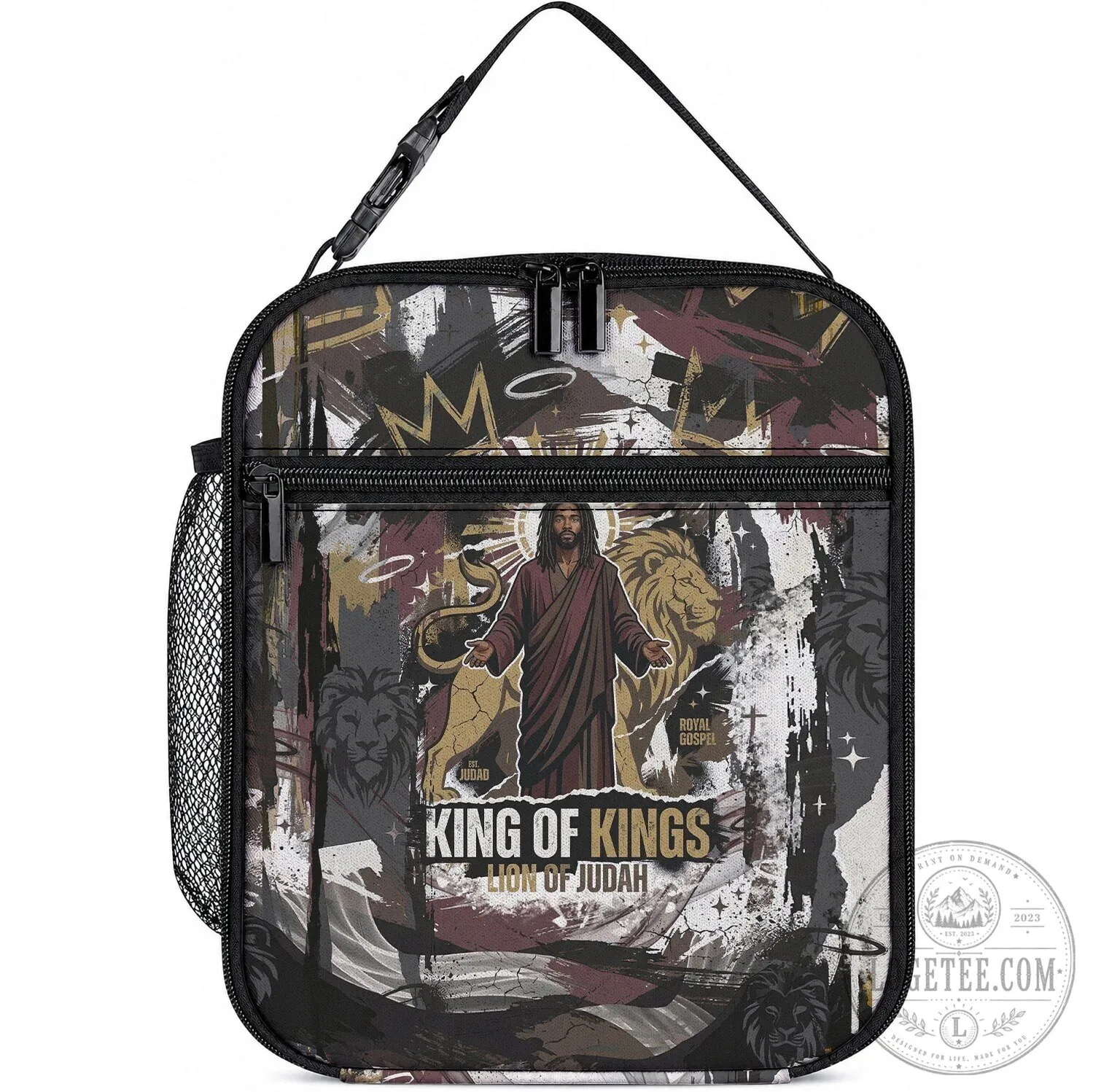 King of Kings Jesus Lion of Judah Religious Faith Insulated Lunch Bag