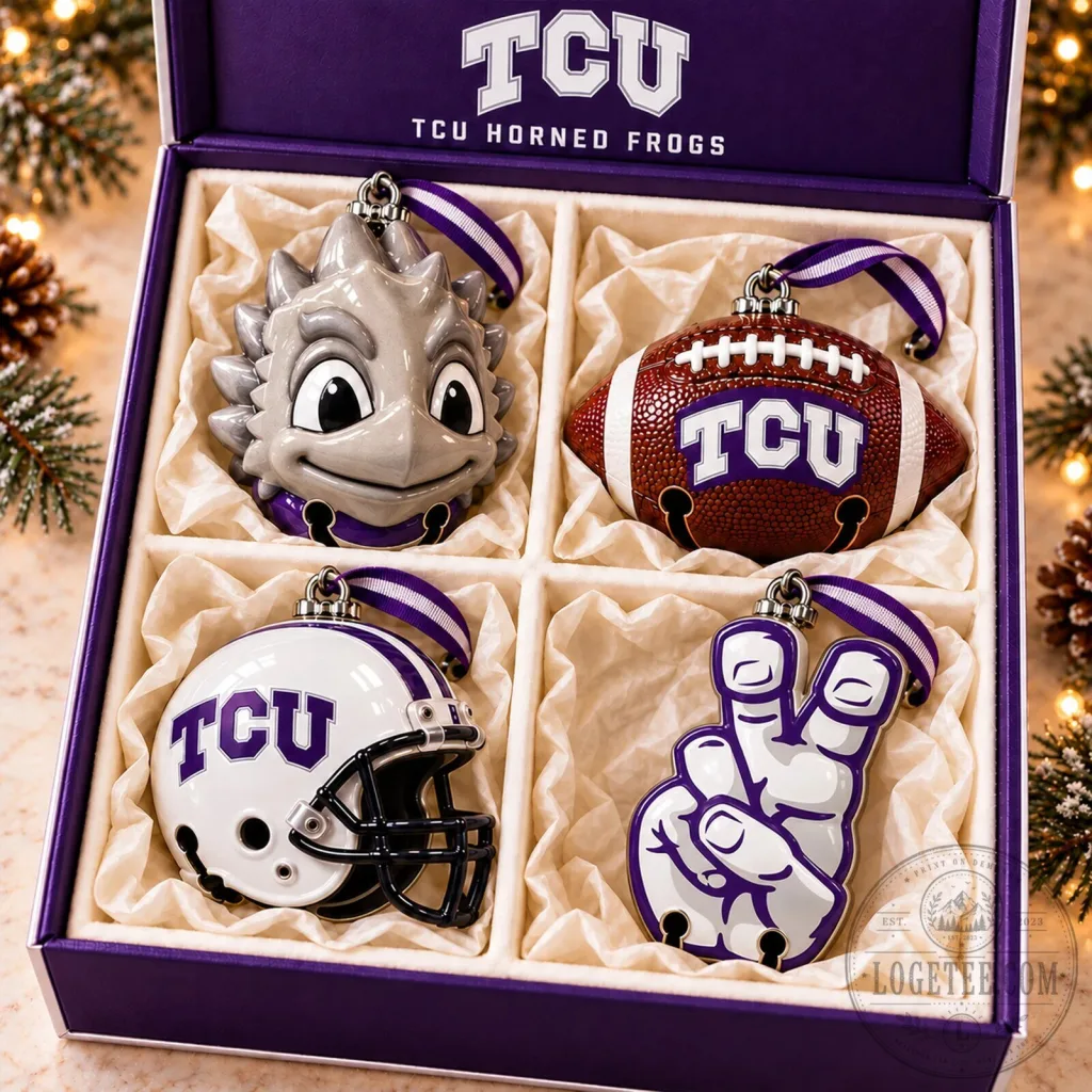 Texas Christian University Horned Frogs Christmas Ornament Set Texas Christian University Horned Frogs Christmas Ornament Set