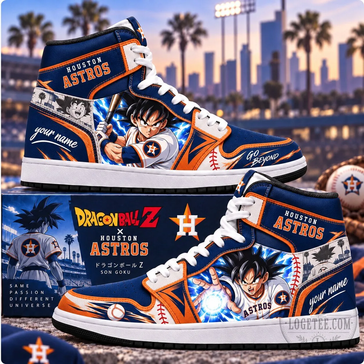 Houston Astros MLB Baseball Son Goku Dragon Ball Z High Top Sneakers