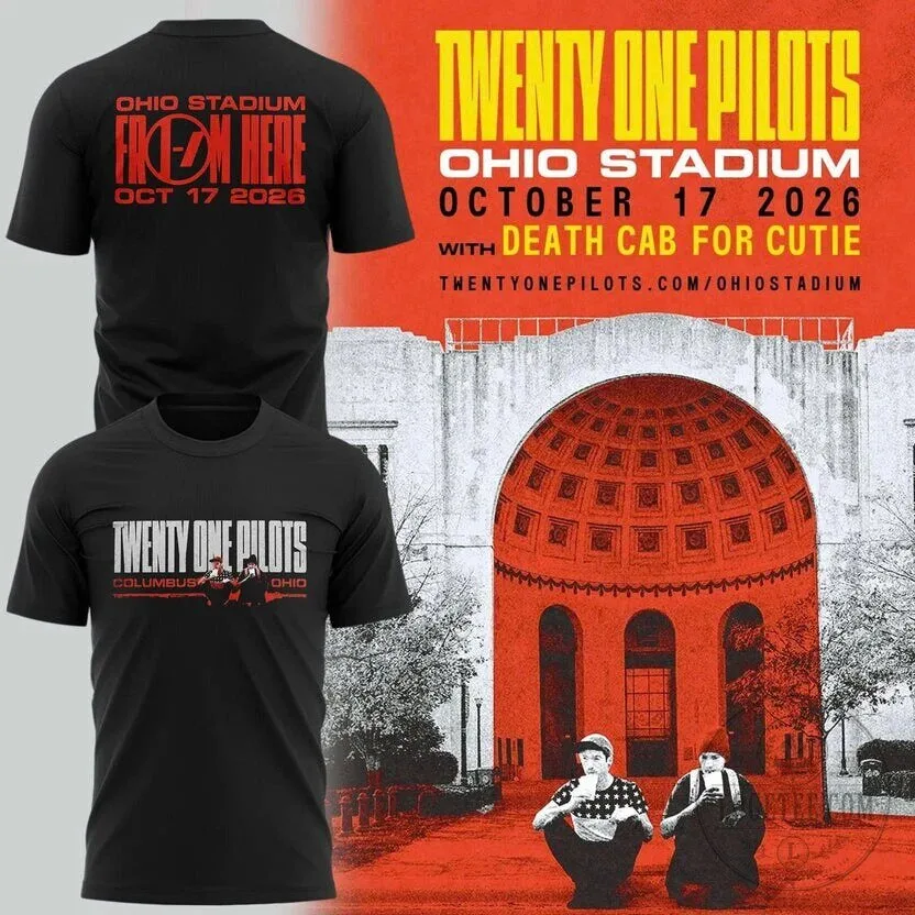 Twenty One Pilots Ohio Stadium Concert Black T-Shirt 2 Twenty One Pilots Ohio Stadium Concert Black T-Shirt