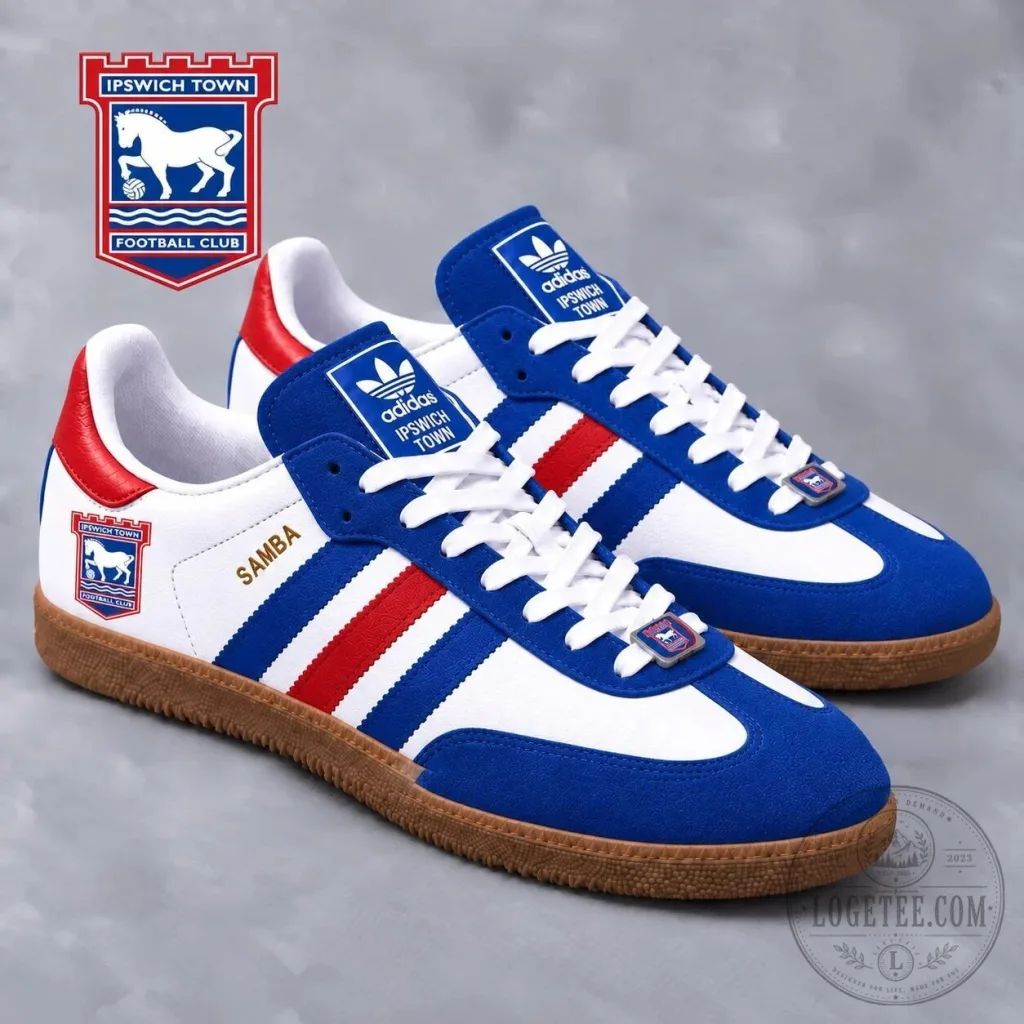 Ipswich Town Football Club Adidas Samba Sneakers - Team Pride Shoes Ipswich Town Football Club Adidas Samba Sneakers - Team Pride Shoes
