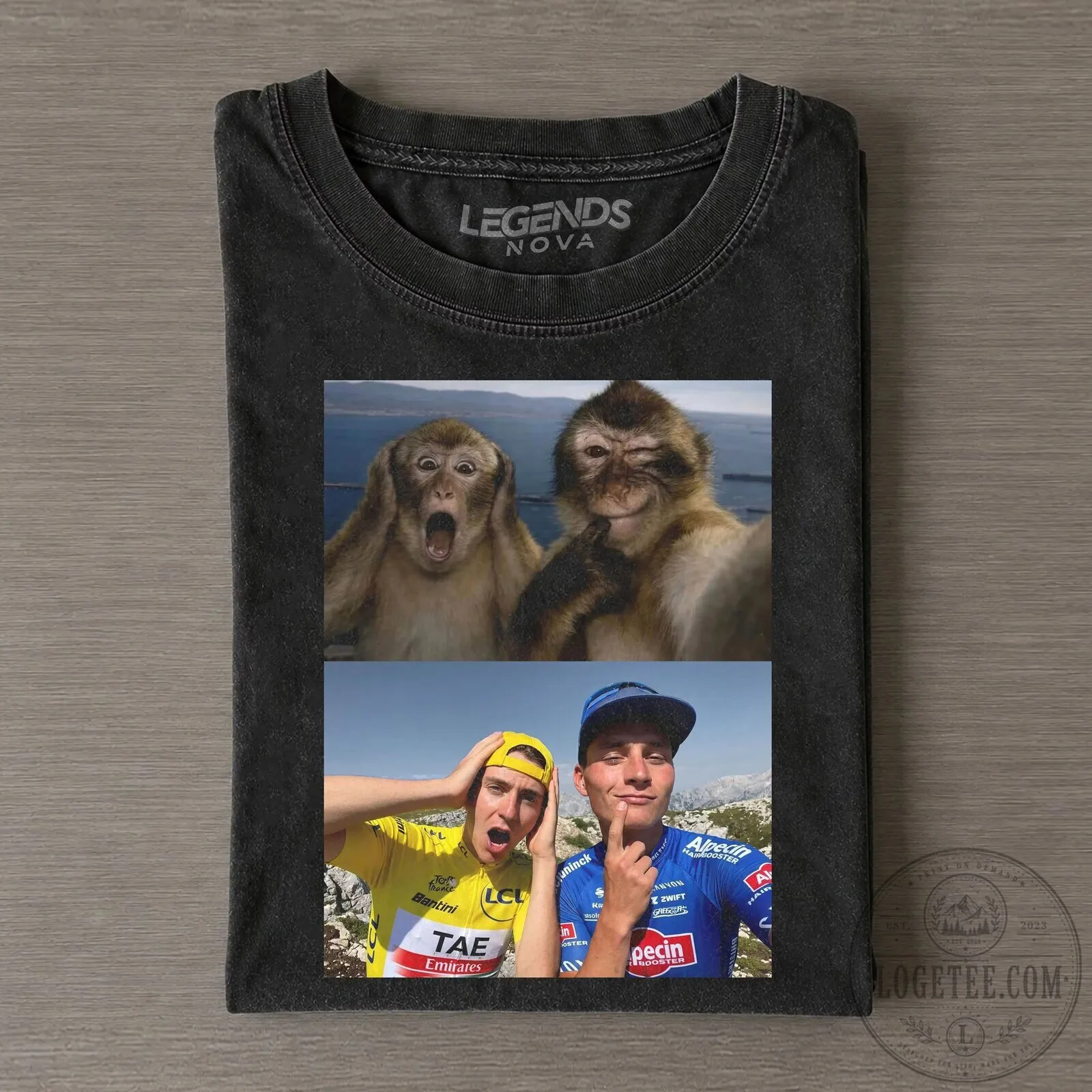 Mathieu van der Poel and Tadej Pogačar Funny Cycling Meme T-Shirt