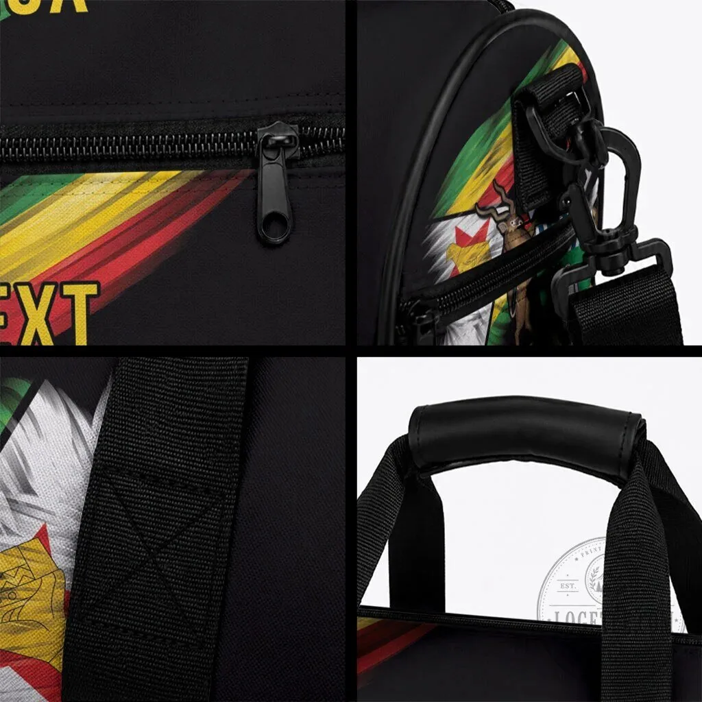 Zimbabwe Flag Personalized Duffle Bag with Custom Text Travel Gym Carryall 8 Zimbabwe Flag Personalized Duffle Bag with Custom Text Travel Gym Carryall