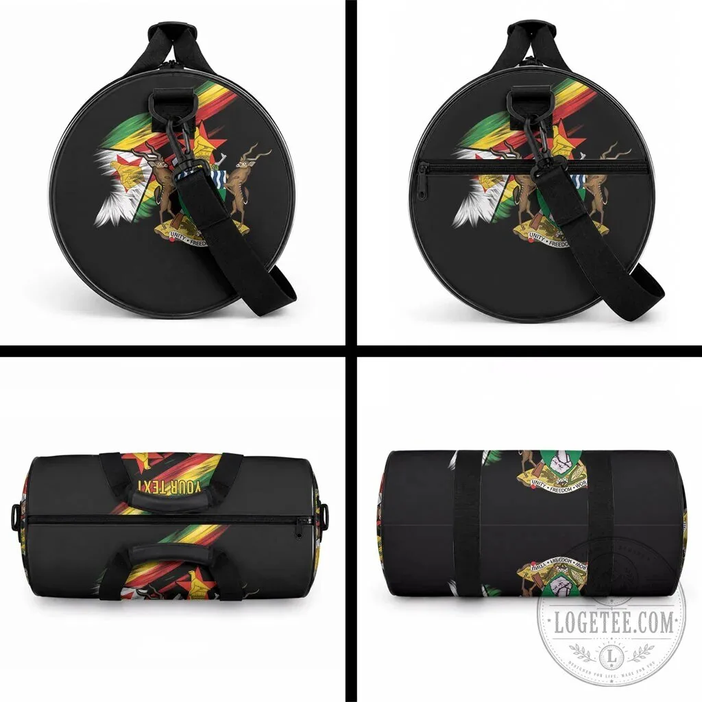 Zimbabwe Flag Personalized Duffle Bag with Custom Text Travel Gym Carryall 9 Zimbabwe Flag Personalized Duffle Bag with Custom Text Travel Gym Carryall