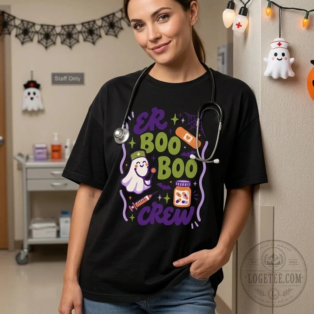 Emergency Room Boo Boo Crew Halloween Nurse Doctor Medical Staff T-Shirt 1 Emergency Room Boo Boo Crew Halloween Nurse Doctor Medical Staff T-Shirt