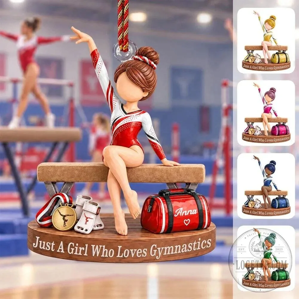 Personalized Gymnastics Girl Christmas Tree Ornament 3 Personalized Gymnastics Girl Christmas Tree Ornament