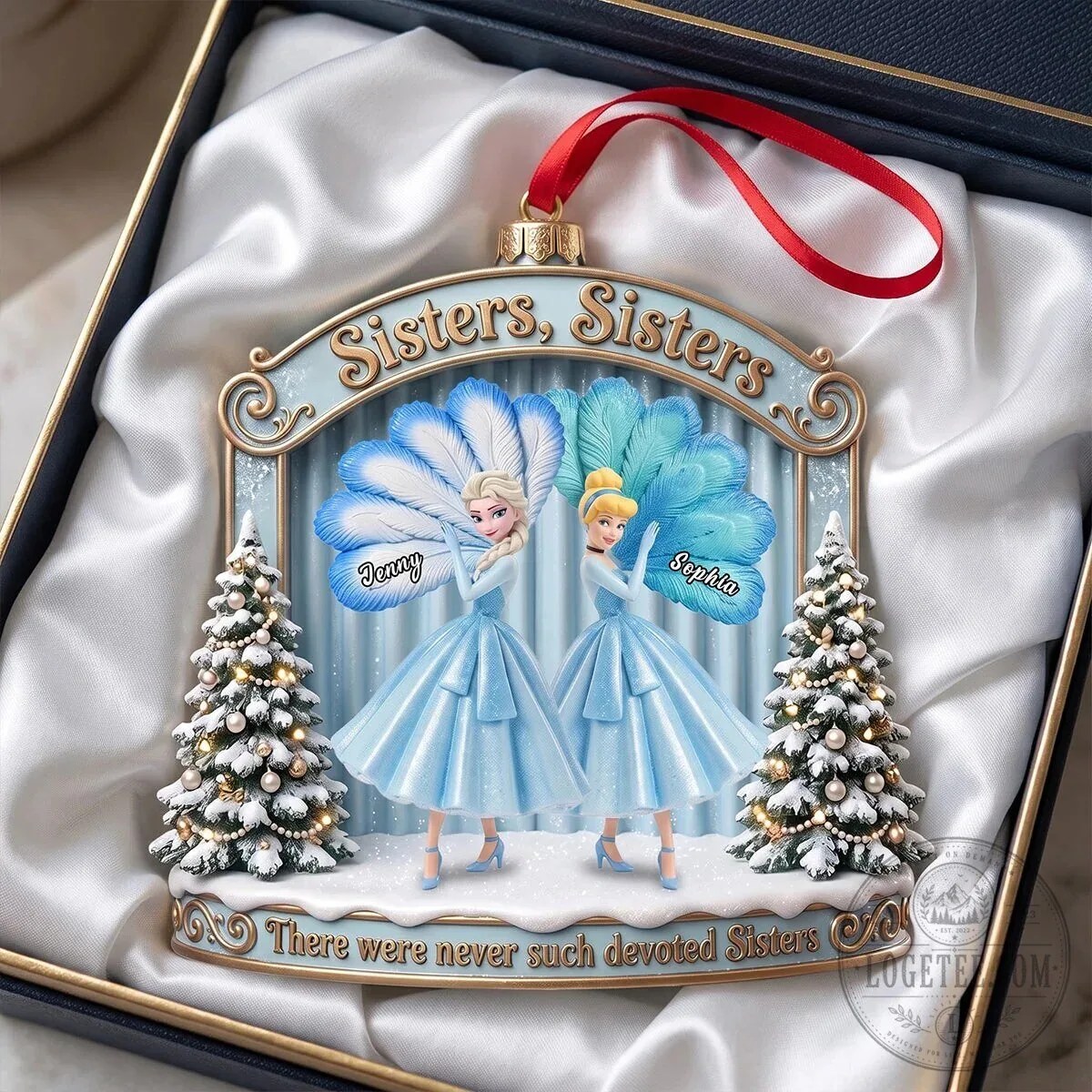 Personalized Sisters Christmas Ornament - Disney Princesses Holiday Tree Decoration 8 Personalized Sisters Christmas Ornament - Disney Princesses Holiday Tree Decoration