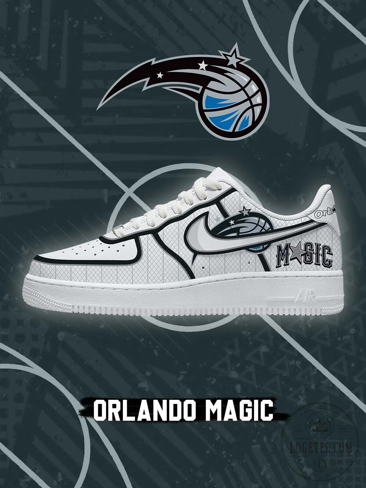 Orlando Magic Basketball Team Custom Designed Sneakers