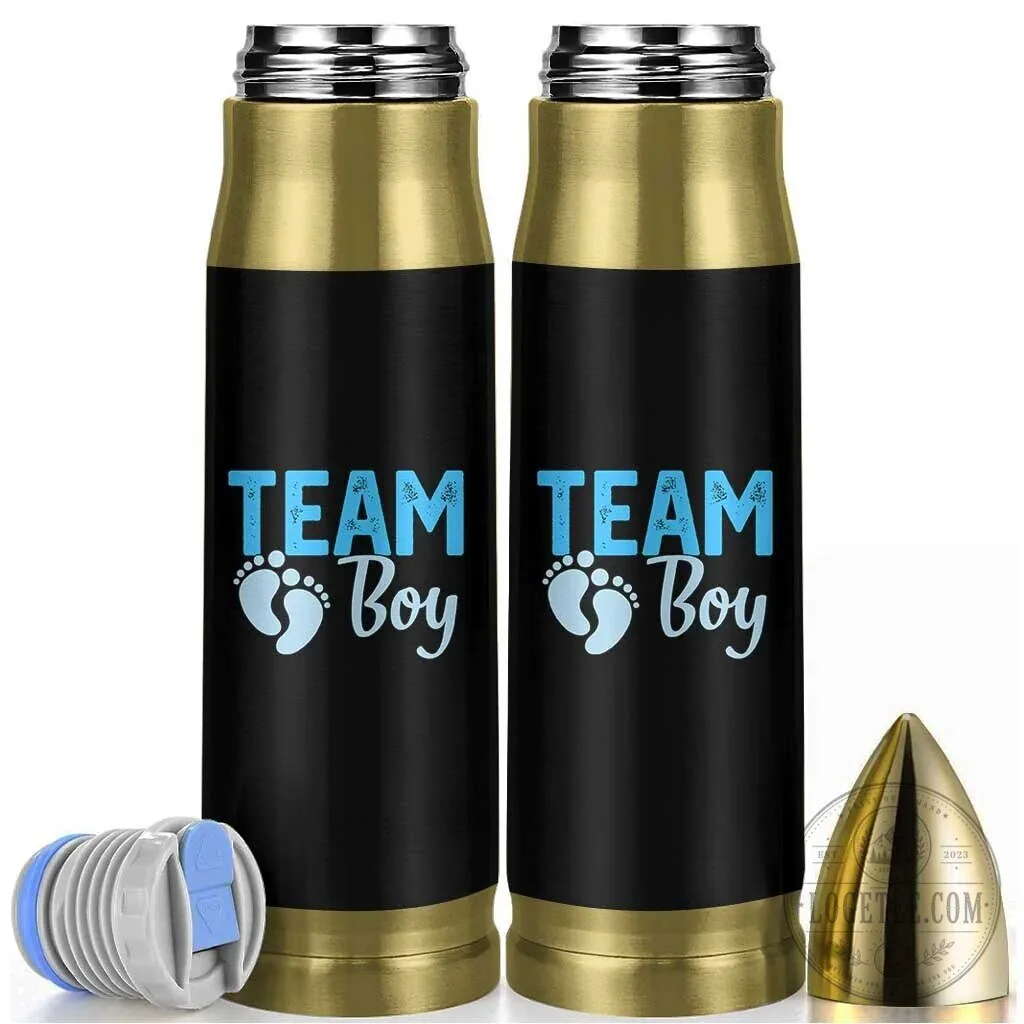 Team Boy Gender Reveal Bullet Tumbler Baby Shower Party Gift